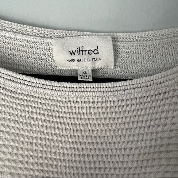 Aritzia Wilfred Boatneck Ribbed Sweater in White, Size XS - Picture 3 of 4